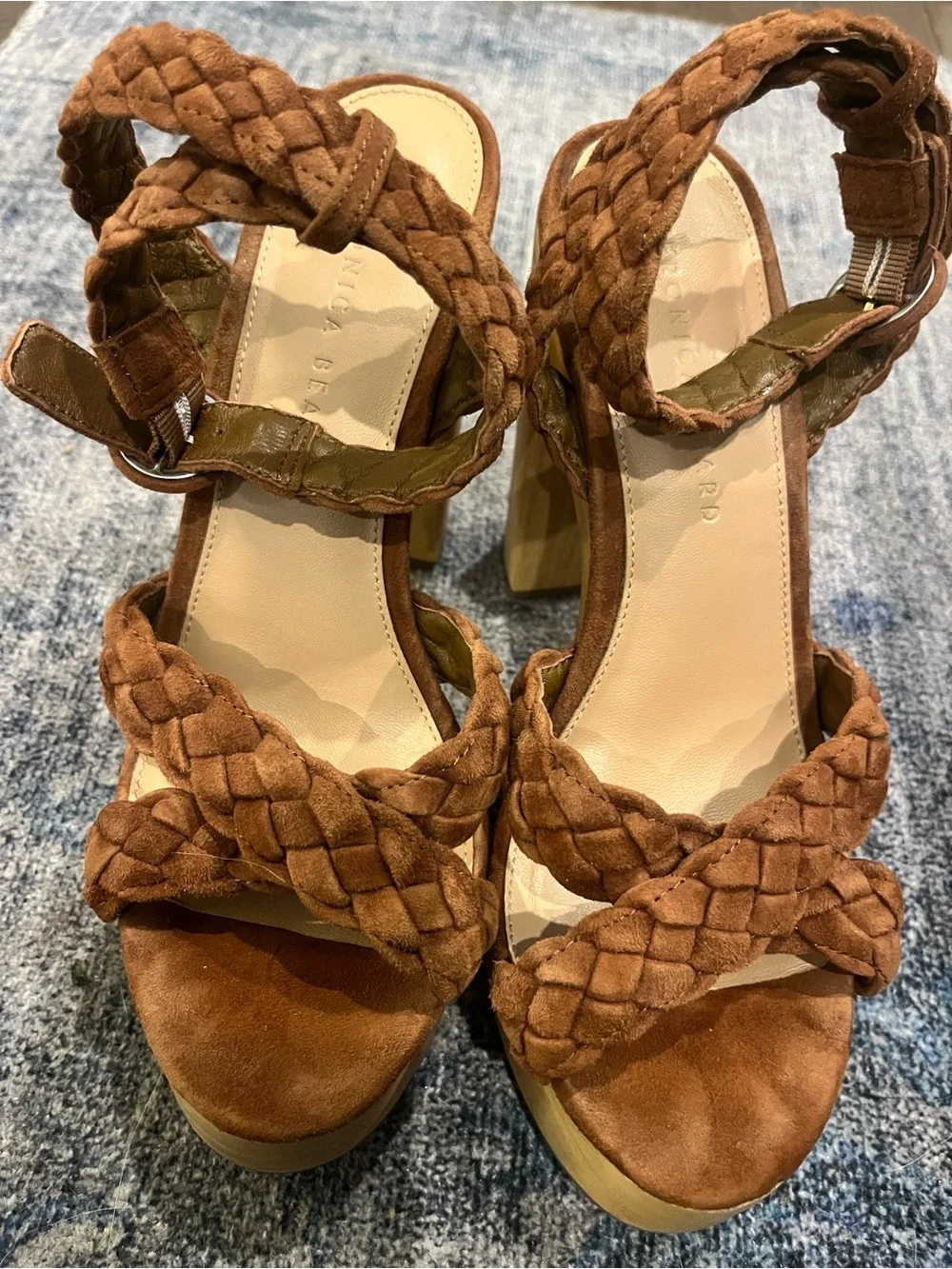 Veronica Beard Gael Hazelwood Suede Platform Sandals